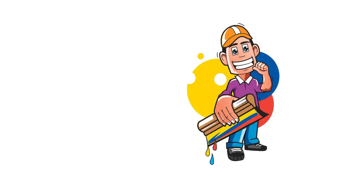 Sarjakuvamainen kuva hymyilevästä miehestä oranssissa pipossa ja violetissa paidassa, joka pitää värikästä painokonetta, josta virtaa keltaista, punaista, sinistä ja mustaa mustetta.1621243260e1af0c20-2