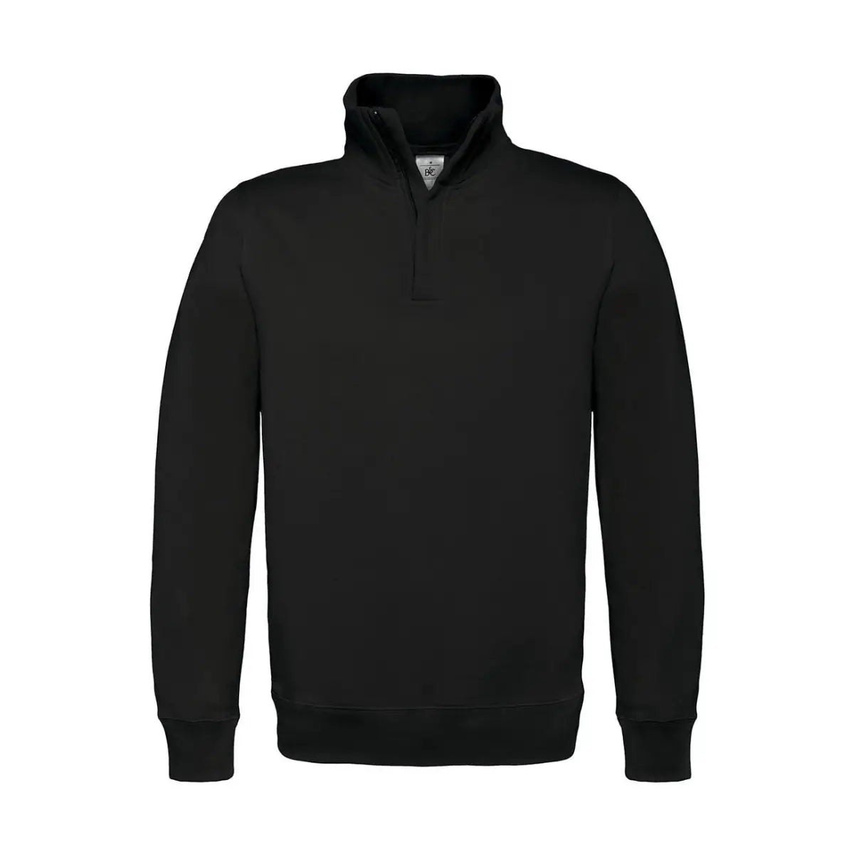 B&C ID.004 Cotton Rich 1/4 Vetoketju College - Musta / S - Yritystekstiilit