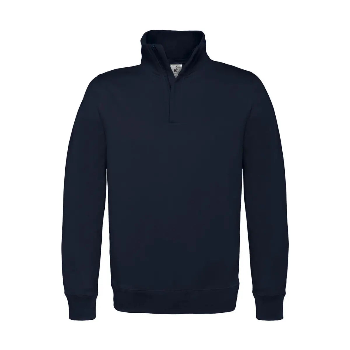 B&C ID.004 Cotton Rich 1/4 Vetoketju College - Sininen (Navy) / S - Yritystekstiilit