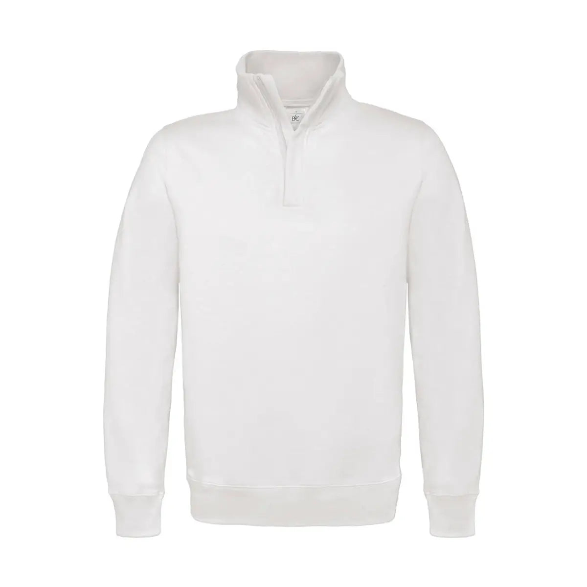 B&C ID.004 Cotton Rich 1/4 Vetoketju College - Valkoinen / S - Yritystekstiilit