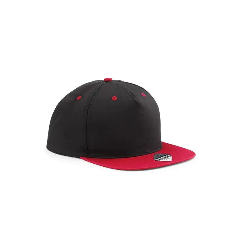 Beechfield Contrast Snapback B610C Lippis omalla painatuksella - musta/punainen - Yritystekstiilit