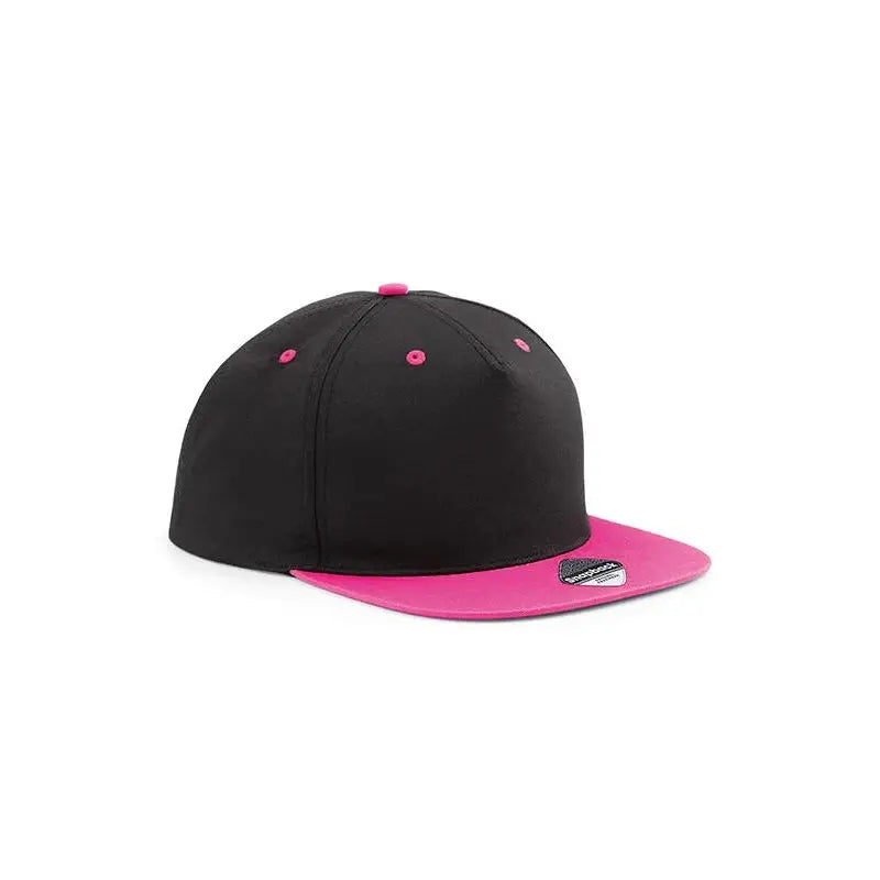 Beechfield Contrast Snapback B610C Lippis omalla painatuksella - Musta/Fuchsia - Yritystekstiilit