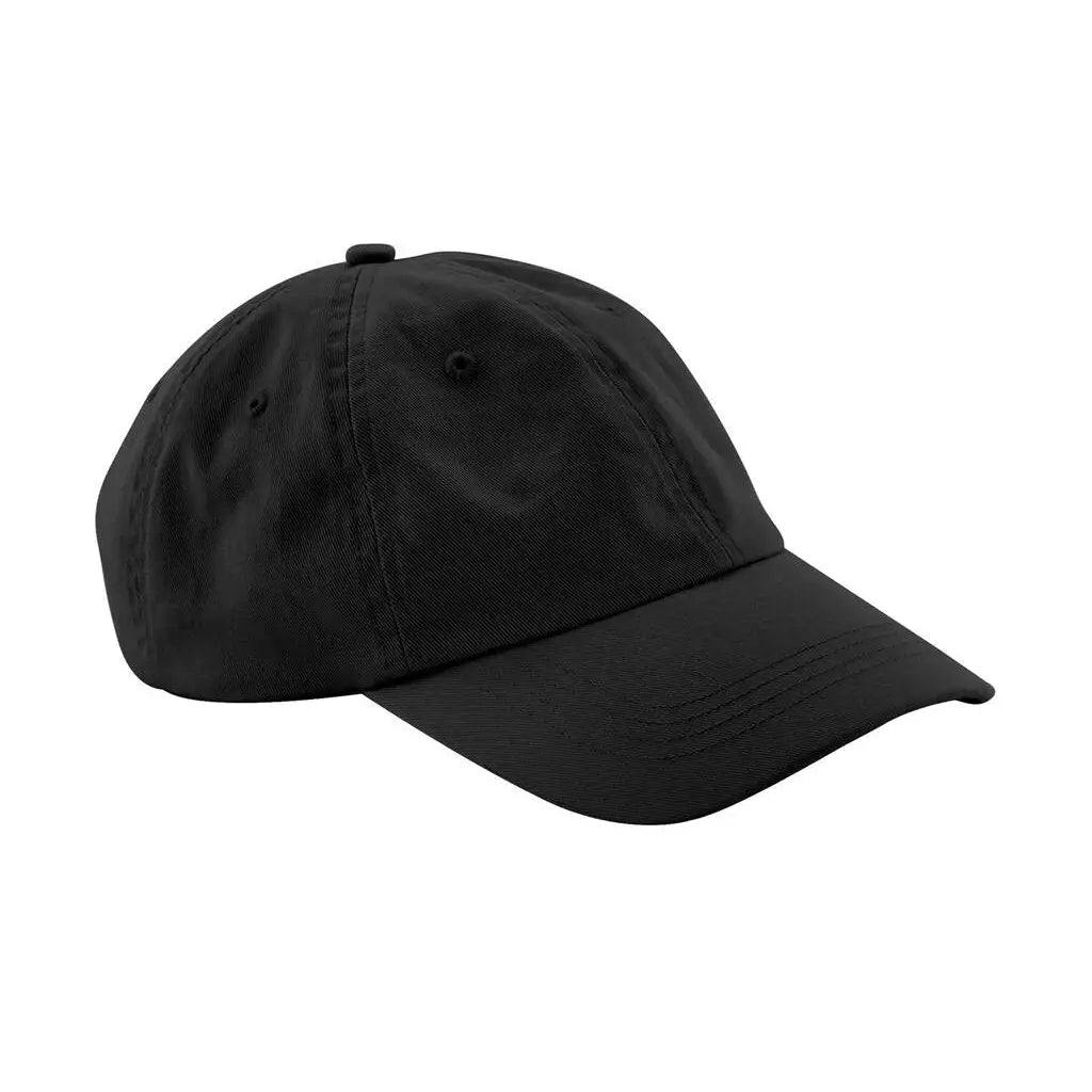 Beechfield Organic Cotton 6 Paneelinen Dad Cap B652N - Musta - Päähineet
