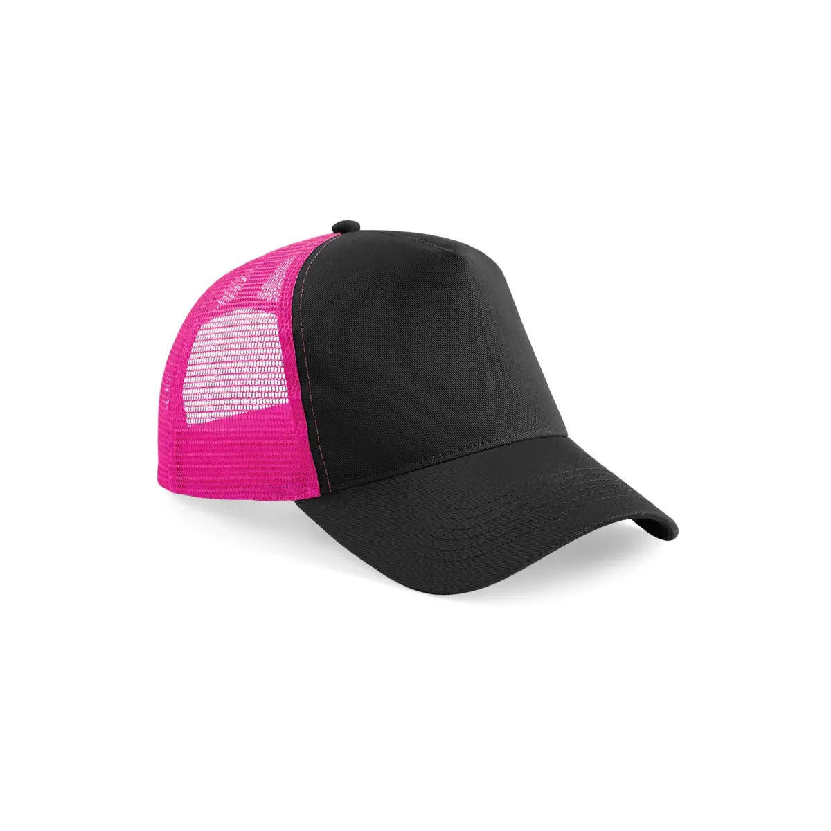 Beechfield Snapback Trucker B640 Lippalakki omalla logolla - Musta/Fuchsia - Yritystekstiilit