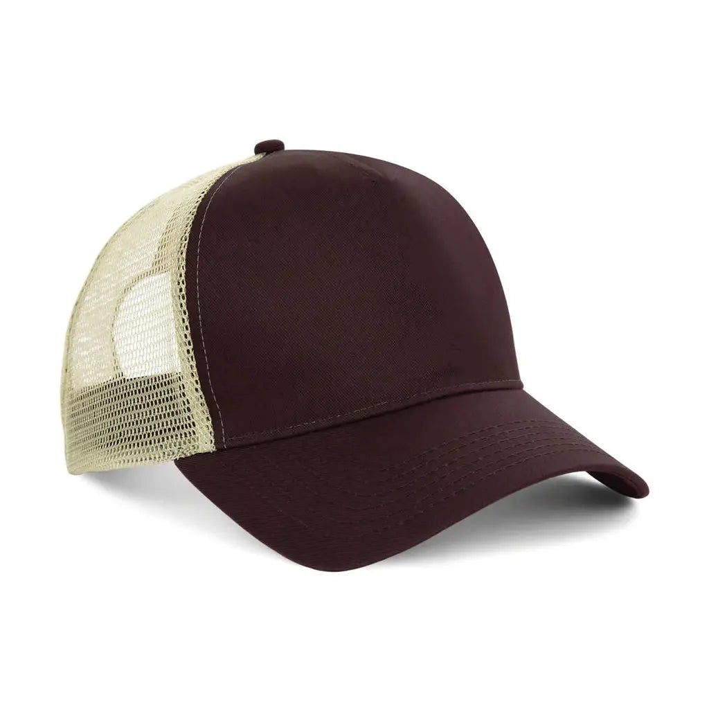 Beechfield Snapback Trucker B640 Lippalakki omalla logolla - Ruskea (Chocolate/Caramel) - Yritystekstiilit