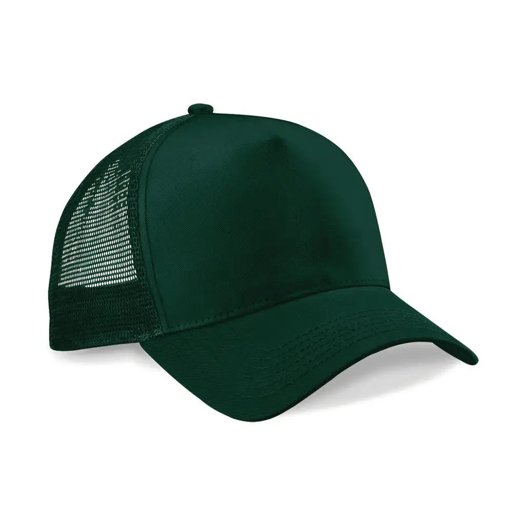 Beechfield Snapback Trucker B640 Lippalakki omalla logolla - Vihreä (Bottle Green) - Yritystekstiilit
