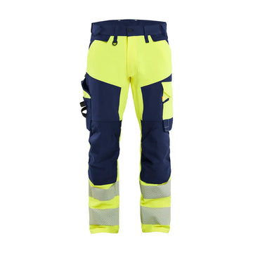 Blåkläder High-Vis Housut 4-Way Stretch 11241648 - Huomiokeltainen/Mariininsininen / C58 - Työvaatteet