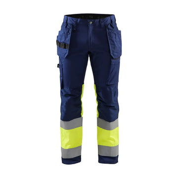 Blåkläder Highvis riipputaskuhousut stretch 15581811 - Mariininsininen/Huomiokeltainen / D92 - Työvaatteet