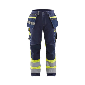 Blåkläder Highvis riipputaskuhousut Stretch 17941370 - Mariininsininen/Huomiokeltainen / D104 - Blåkläder työvaatteet