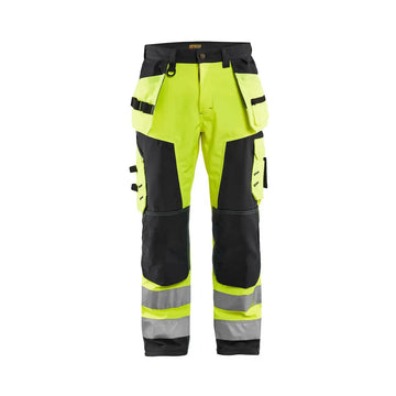 Blåkläder Highvis softshell-riipputaskuhousut 15672517 - Huomiokeltainen/Musta / D96 - Työvaatteet