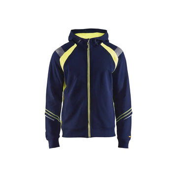 Blåkläder Huppari vetoketjulla 34331158 - Mariininsininen/Huomiokeltainen / 4XL - Blåkläder työvaatteet