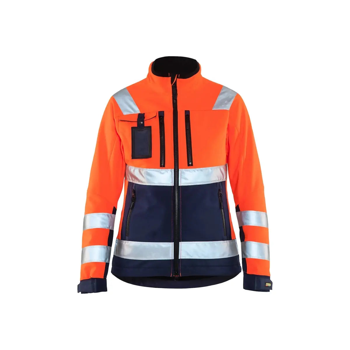 Blåkläder Naisten highvis softshell-takki 49022517 - Huomio-oranssi/Mariininsininen / L - Blåkläder työvaatteet