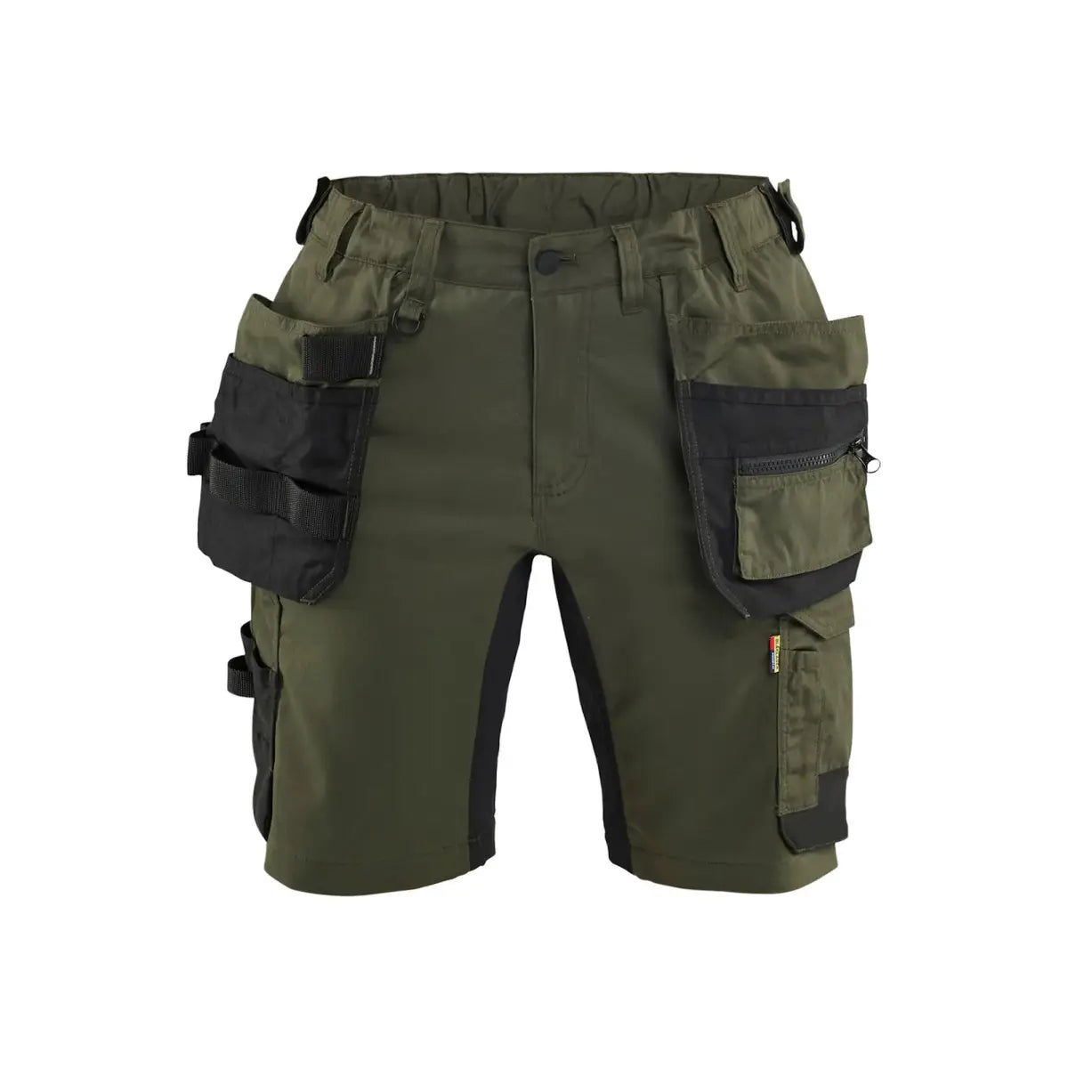 Blåkläder Naisten riipputaskushortsit stretch 71331832 - Metsänvihreä/Musta / C36 - Blåkläder työvaatteet