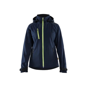 Blåkläder Naisten softshell-takki 47192513 - Tumma mariininsininen/Huomiokeltainen / XXL - Blåkläder työvaatteet