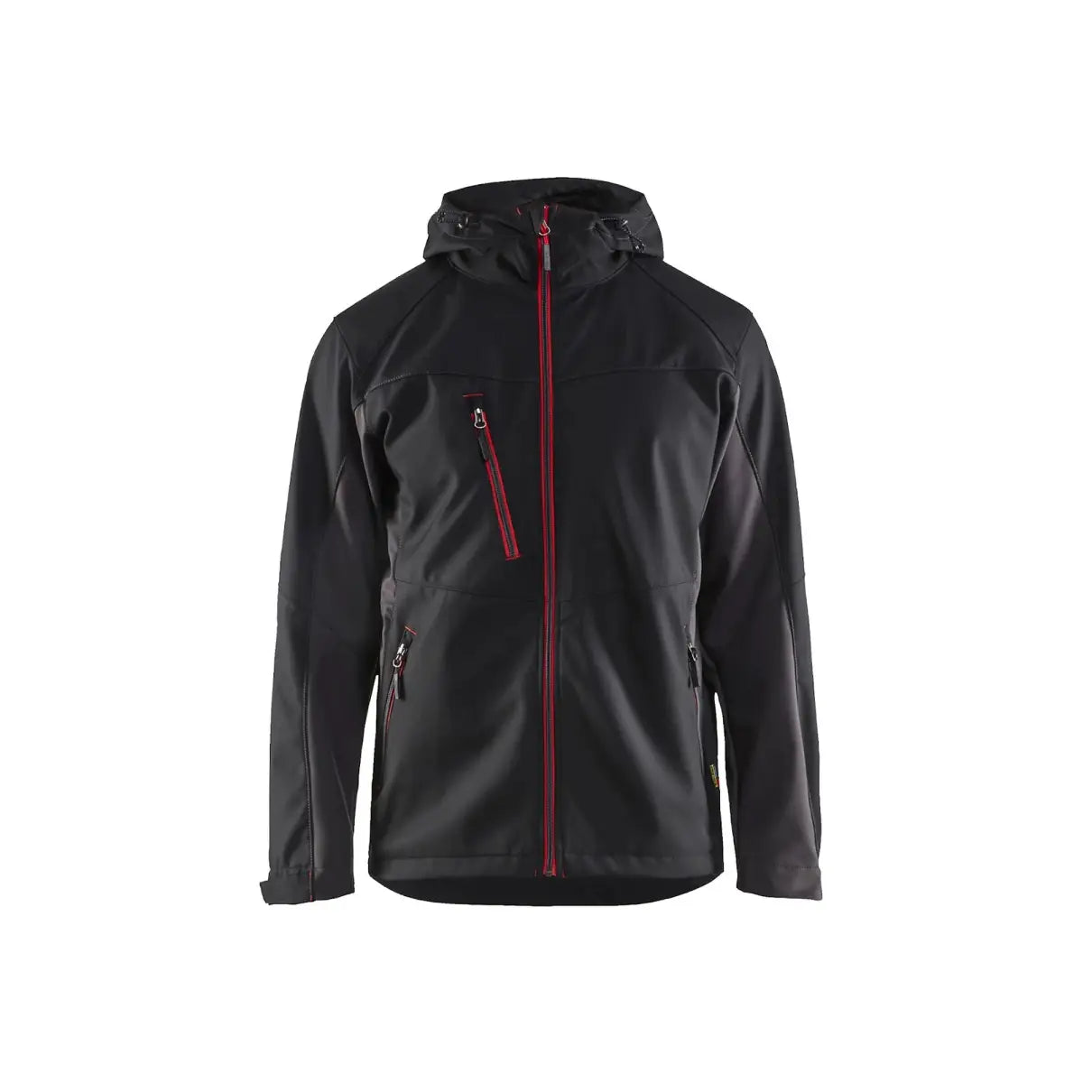 Blåkläder Softshell-takki hupulla 47532516 - musta/punainen / XXL - Blåkläder työvaatteet