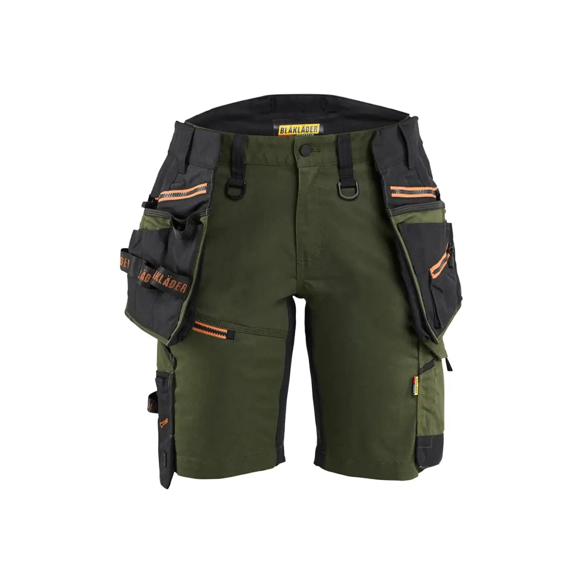 Blåkläder STRIKER Naisten riipputaskushortsit stretch 71751149 - Metsän vihreä/Ruosteenpunainen / C42 - Blåkläder