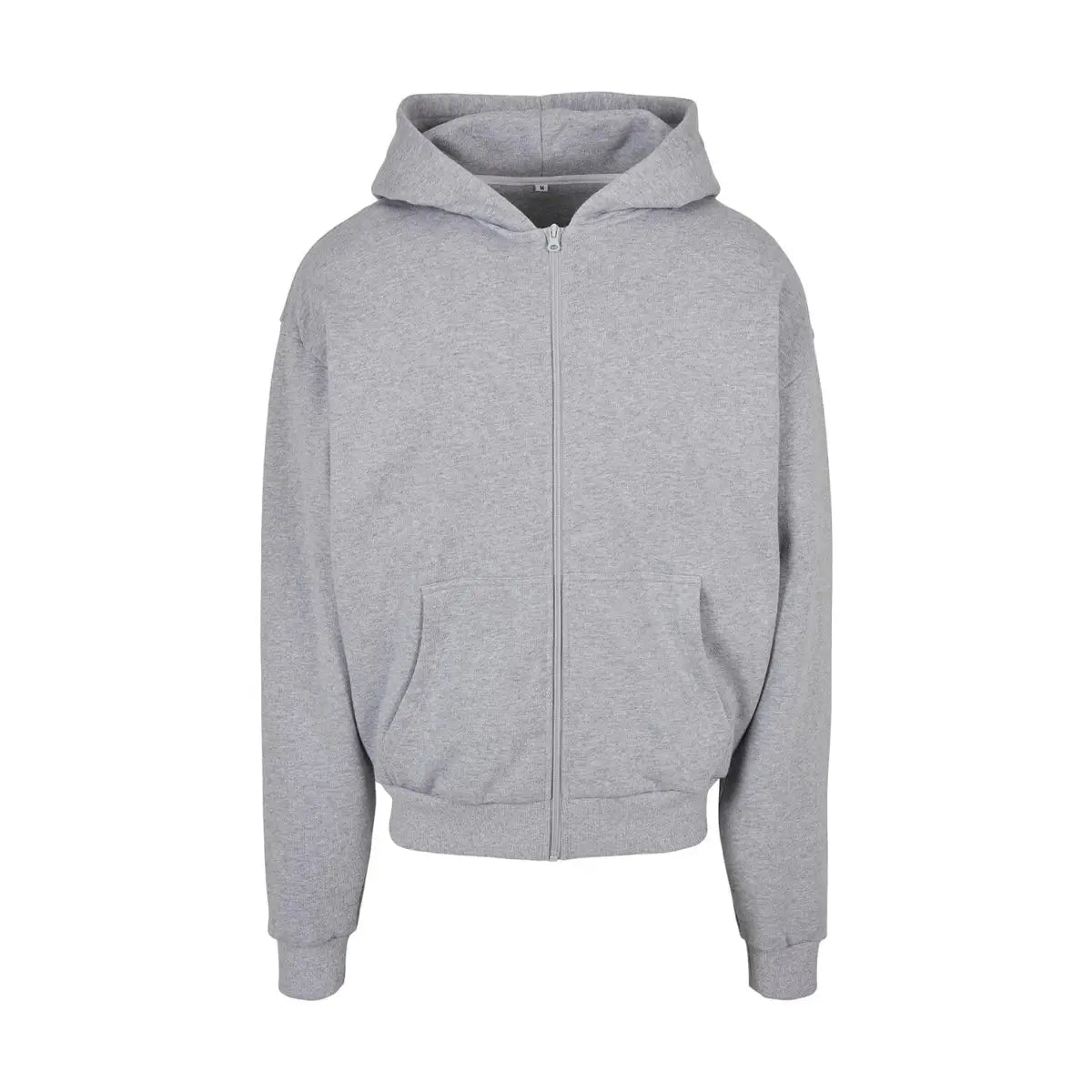 Build Your Brand Paksu Vetoketjuhuppari - Harmaa (Heather Grey) / XS - Yritystekstiilit