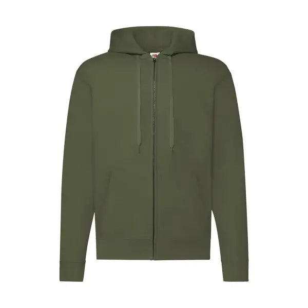 Fruit of the Loom Classic Vetoketjullinen Huppari - Vihreä (Olive Green) / S - Yritystekstiilit