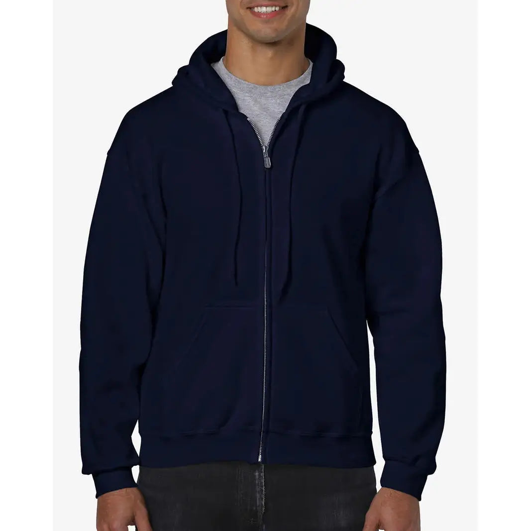 Gildan Heavy Blend Vetoketjuhuppari - Sininen (Navy Blue) / 5XL - Yritystekstiilit