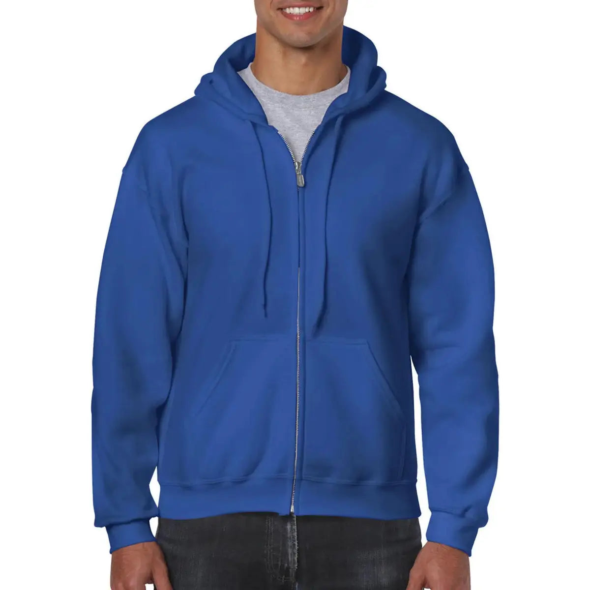 Gildan Heavy Blend Vetoketjuhuppari - Sininen (Royal Blue) / 5XL - Yritystekstiilit