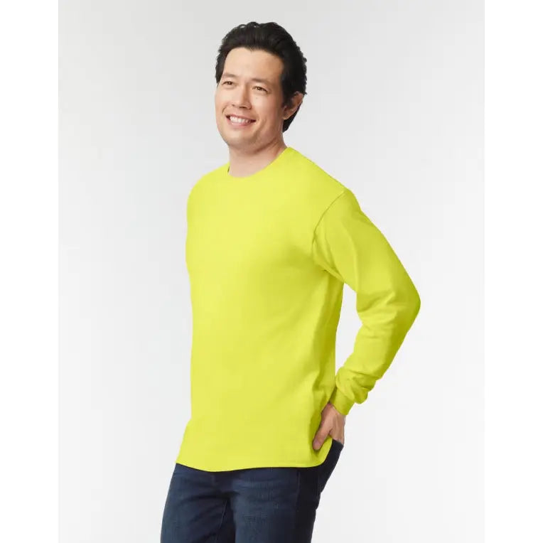 Gildan Ultra Cotton Pitkähihainen Huomiopaita Painatuksella - min. 20kpl - Yritystekstiilit