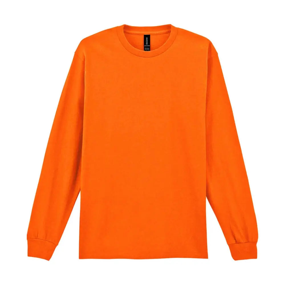 Gildan Ultra Cotton Pitkähihainen Huomiopaita Painatuksella - min. 20kpl - Vihreä (Safety Green-Yellow) / 3XL