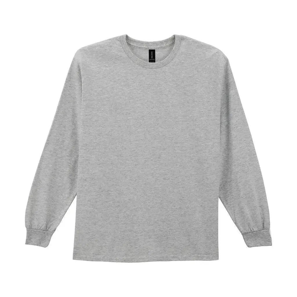 Gildan Ultra Cotton Pitkähihainen T-Paita - Harmaa (Sport Grey) / S - Yritystekstiilit