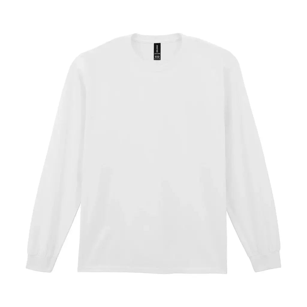 Gildan Ultra Cotton Pitkähihainen T-Paita - Valkoinen / S - Yritystekstiilit