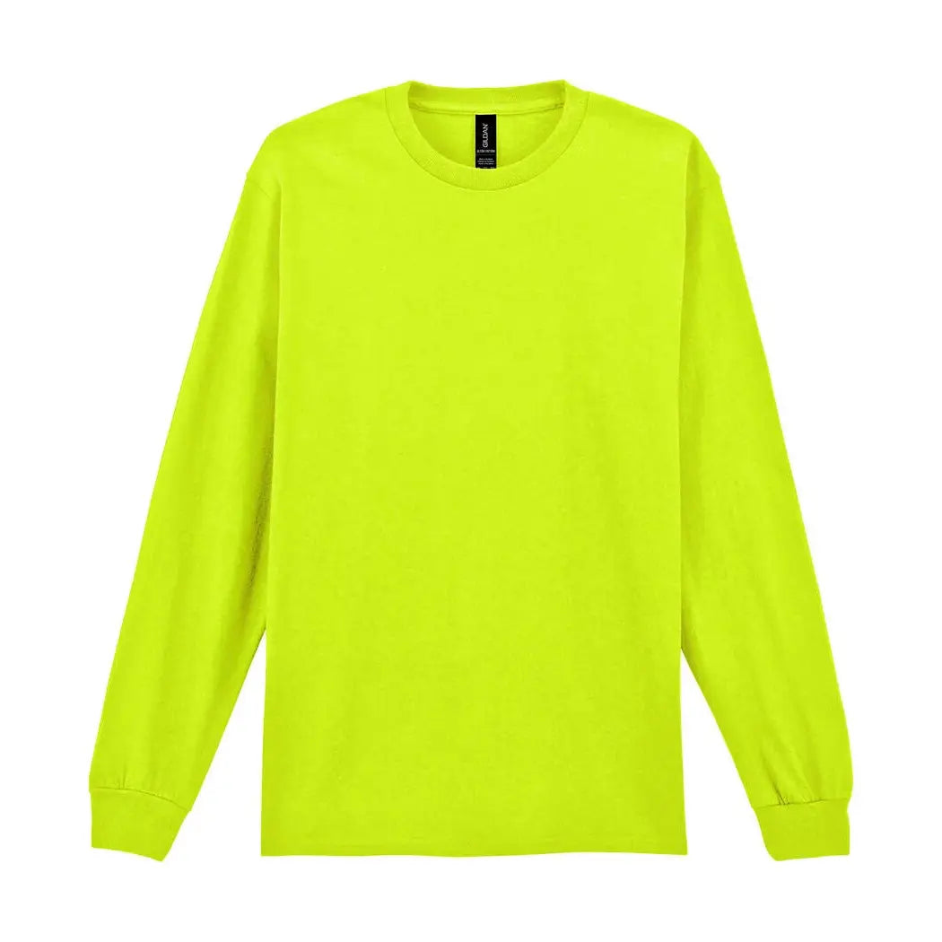Gildan Ultra Cotton Pitkähihainen T-Paita - Vihreä (Safety Green-Yellow) / S - Yritystekstiilit