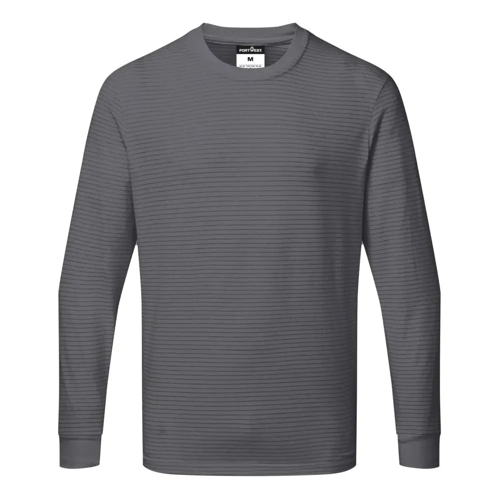 Portwest Antistaattinen ESD pitkähihainen paita AS22 - Vaaleanharmaa / 4XL - Työvaatteet