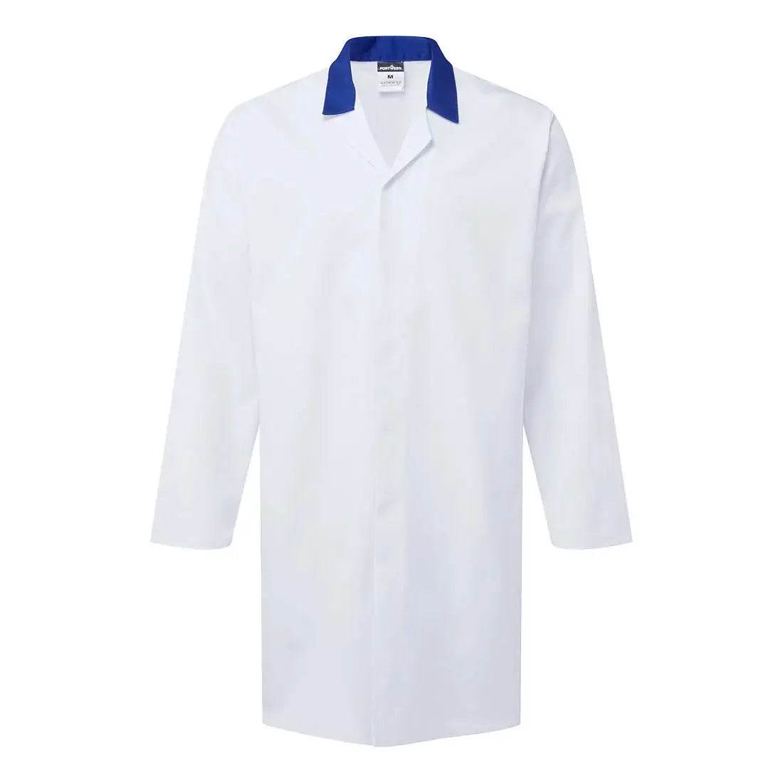 Portwest Elintarviketeollisuuden taskuton takki 2210 - Valkoinen/ Vaaleansininen / 4XL - Työvaatteet