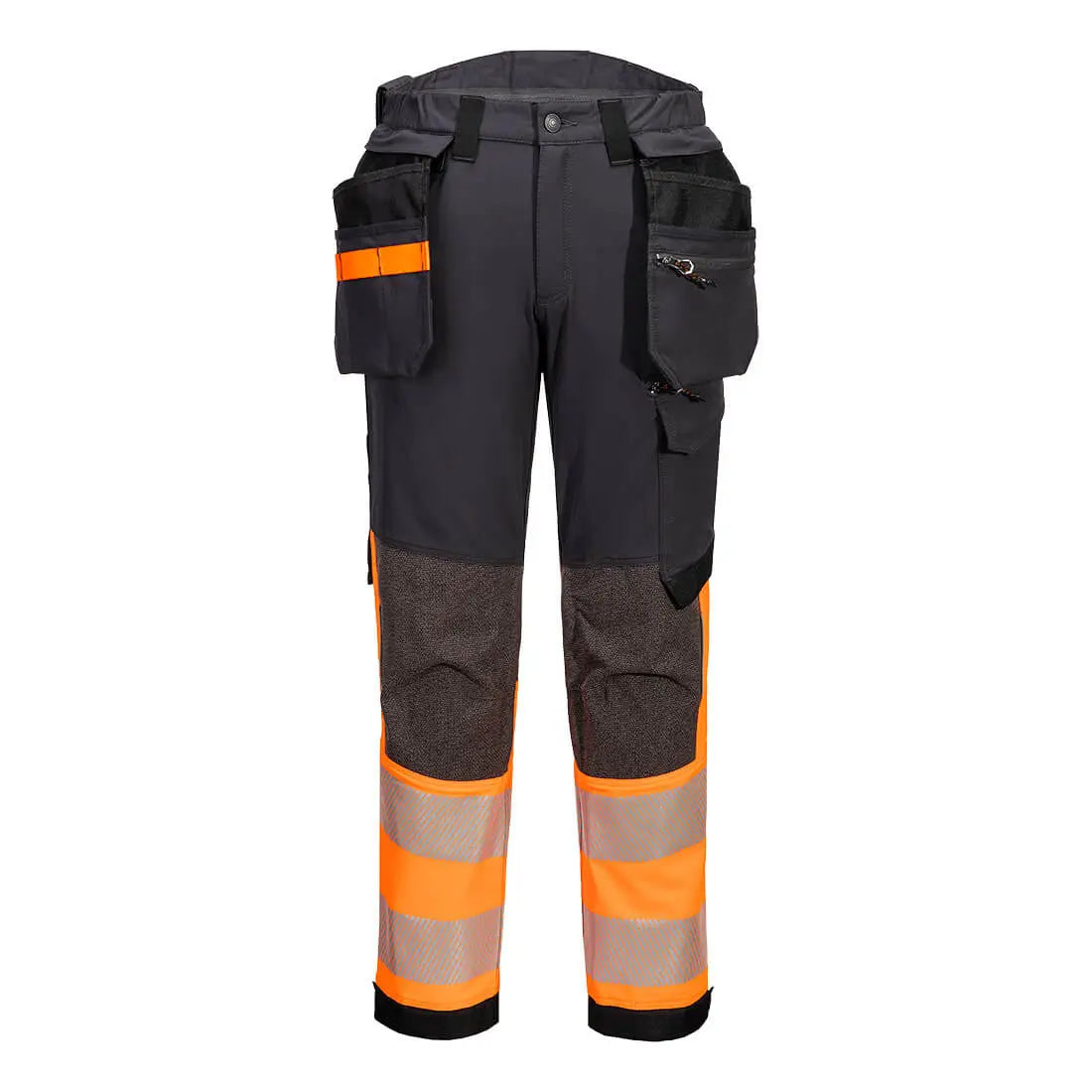 Portwest Ev4 Hi-Vis 1-Luokan Joustavat Housut - Normaali (Regular) / Oranssi/metallinharmaa / 28 - Työvaatteet