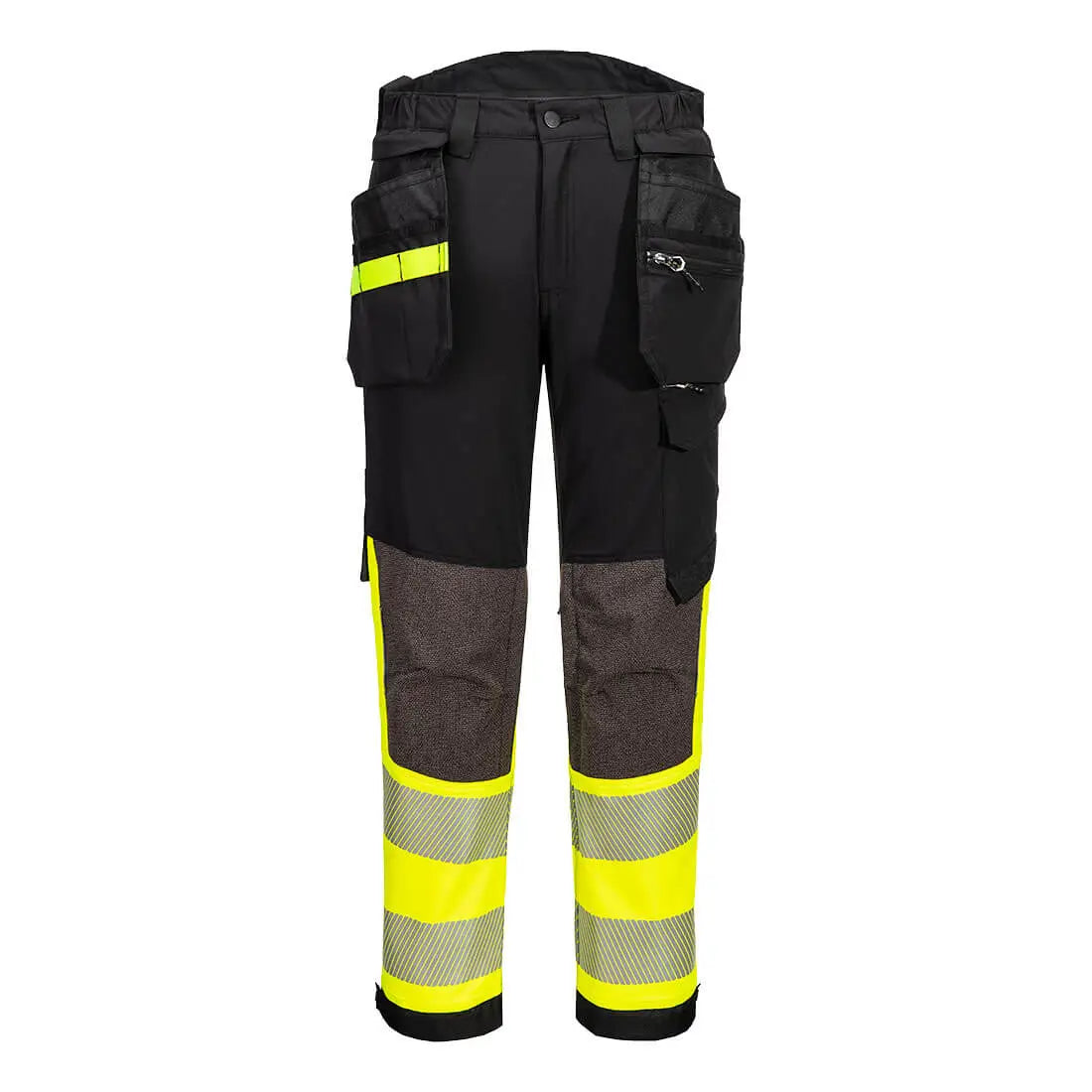 Portwest Ev4 Hi-Vis 1-Luokan Joustavat Housut - Pitkä (Tall) / kelta/ musta / 28 - Työvaatteet