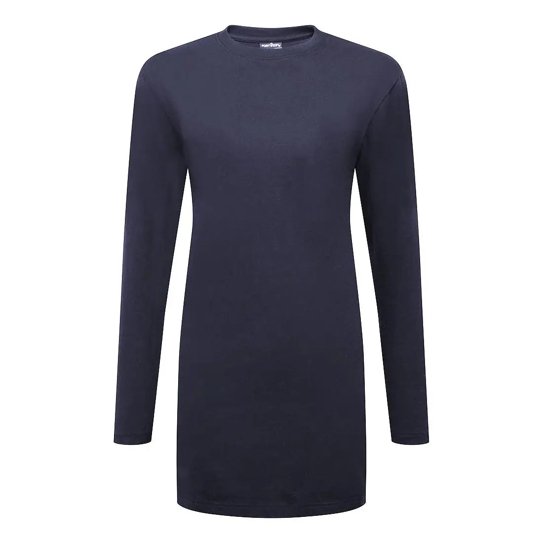 Portwest Naisten puuvilla Relaxed Fit T-paita L/S B194 - Tummansininen / L - Työvaatteet