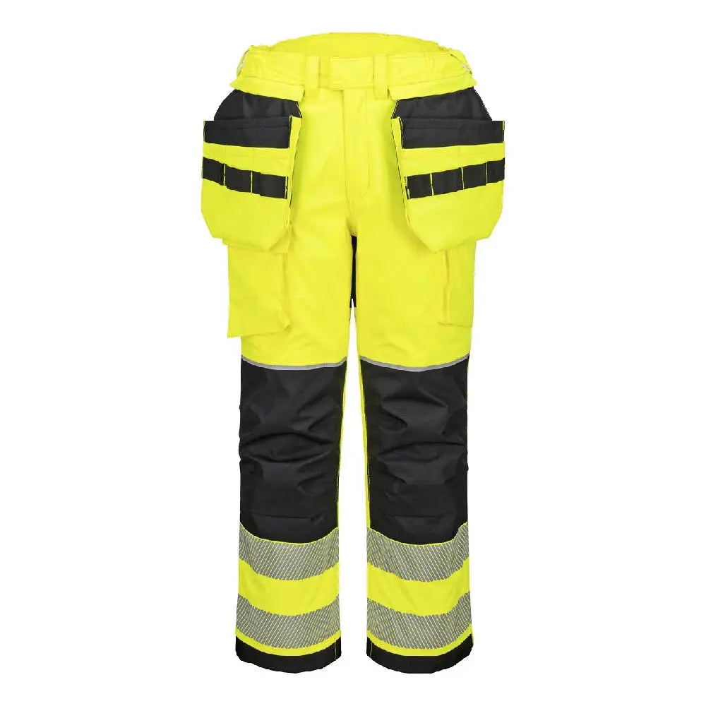 Portwest PW3 FR Modaflame Hi-Vis vuorelliset talviriipputaskuhousut - kelta/ musta / L - Työvaatteet