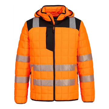 Portwest PW3 Hi-Vis Kevyttoppatakki T165 - Oranssi/Musta / 4XL - Työtakit