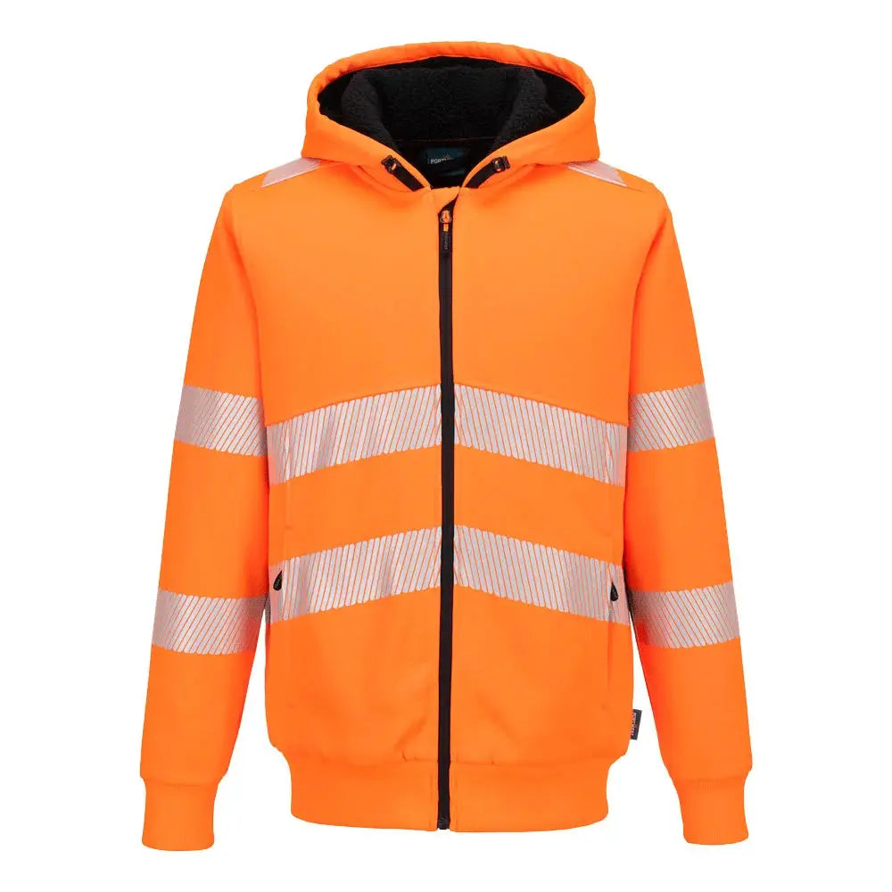 Portwest PW321 Hi-Vis vetoketjullinen talvihuppari - Oranssi / 4XL - Työvaatteet