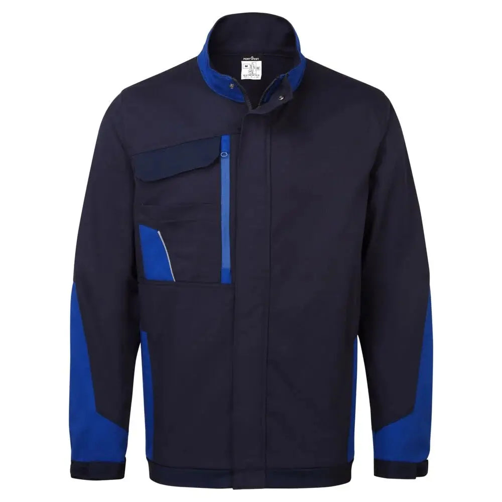 Portwest WX1 Kevyt puuvillainen työtakki CD130 - Tummansininen/Royalsininen / 4XL - Työvaatteet