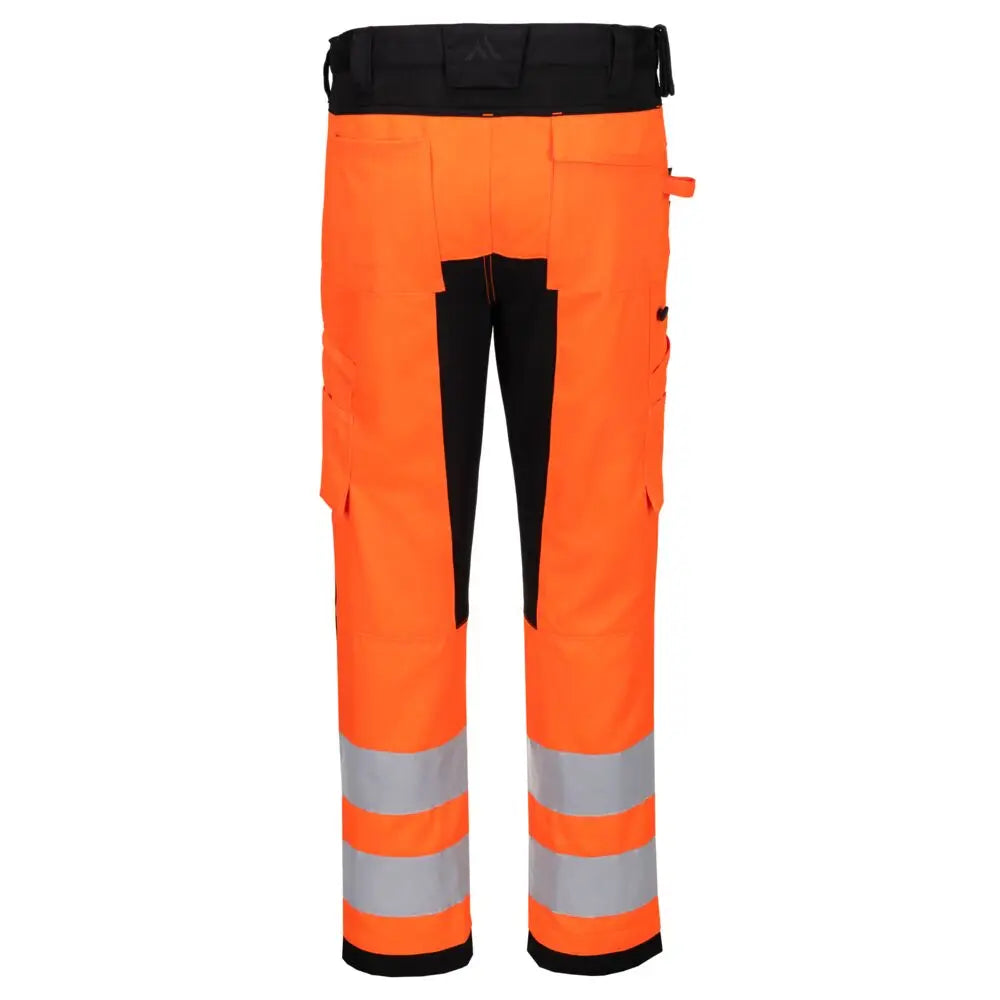 Portwest WX2 Eco Hi-Vis Stretch-perustyöhousut CD848 - Oranssi/Musta / 2XL - Työhousut