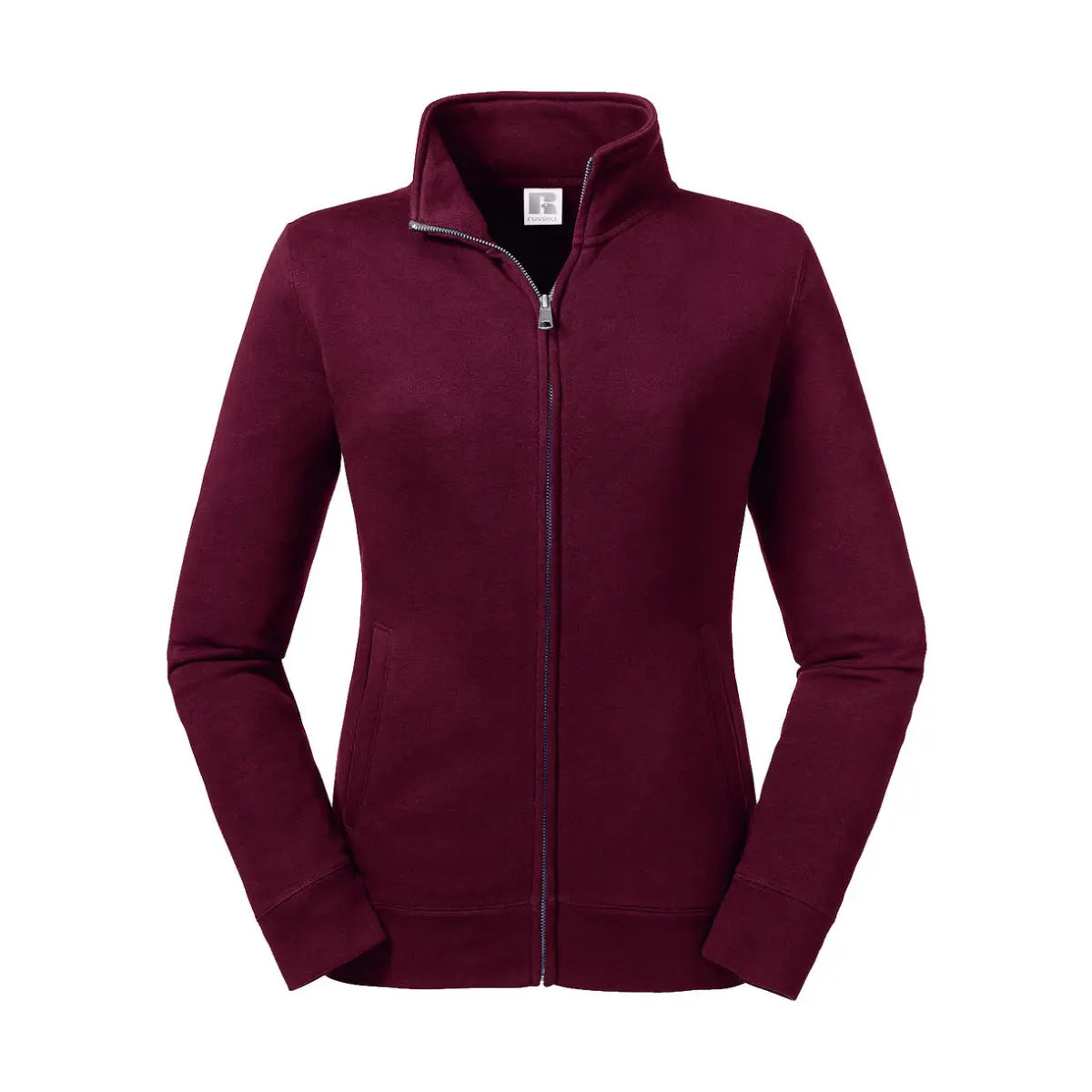Russell Authentic Naisten Collegetakki vetoketjulla - Punainen (Burgundy) / XS - Yritystekstiilit