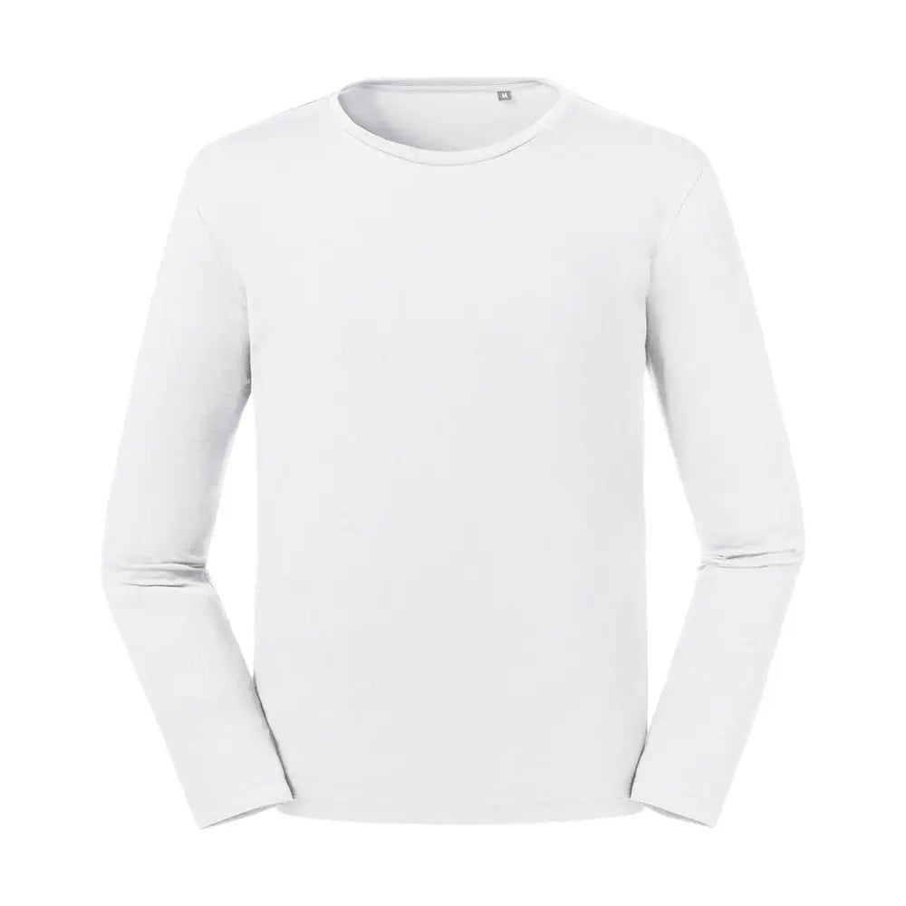 Russell Men’s Pure Organic L/S Tee Miesten Orgaaninen Pitkähihainen T-Paita - Valkoinen / XS - Yritystekstiilit