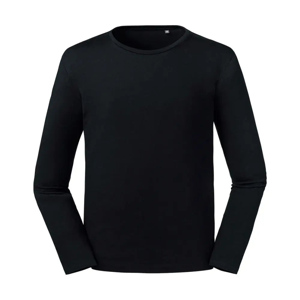 Russell Men’s Pure Organic L/S Tee Miesten Orgaaninen Pitkähihainen T-Paita - Musta / XS - Yritystekstiilit