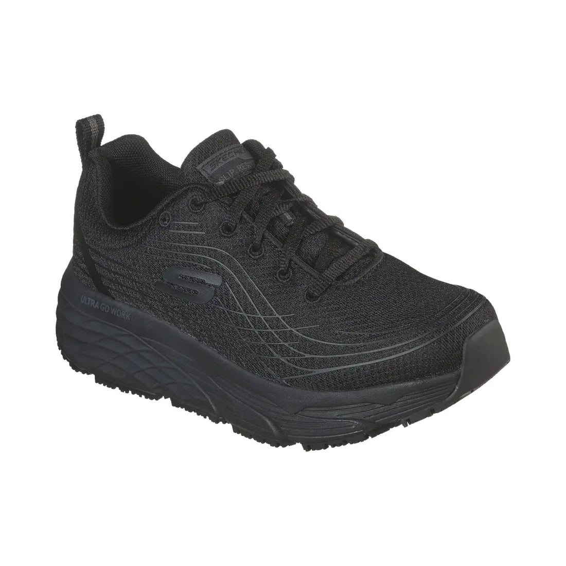 Max Cushioning Work Shoe w - Musta